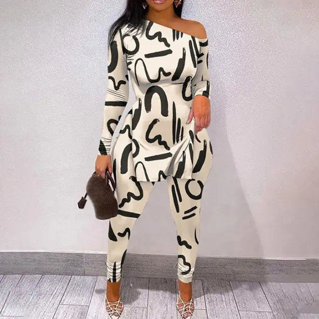 Elegant Printed Two-Piece Set