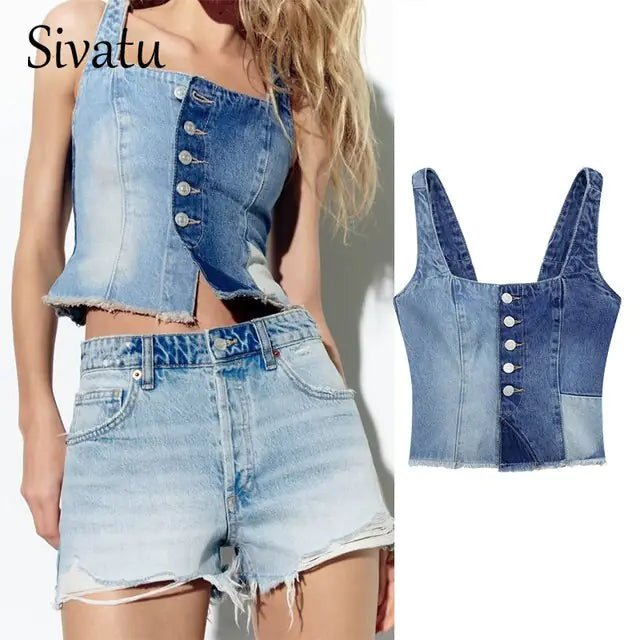 Sivatu Traf Women's Corset Crop Top