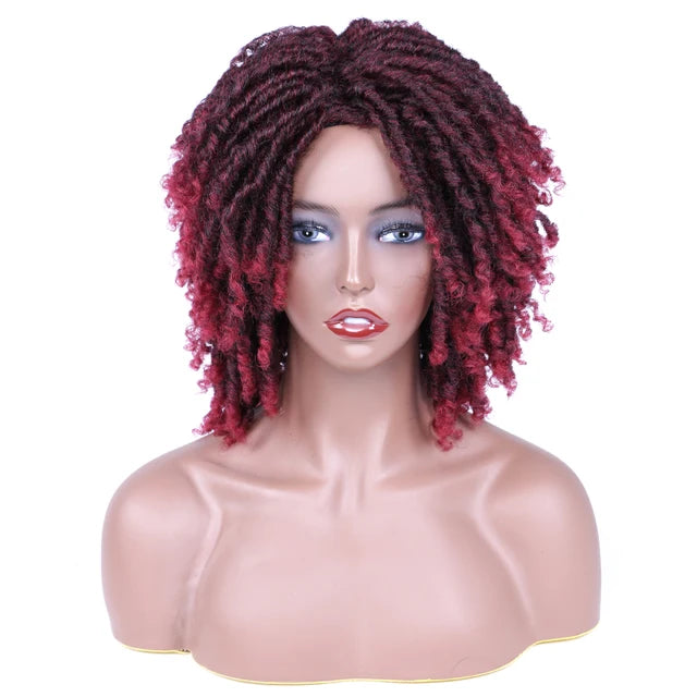 6-Inch Synthetic Lace Front Faux Locs Wig