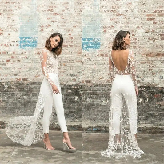 Elegant Wedding Jumpsuits For Brides.