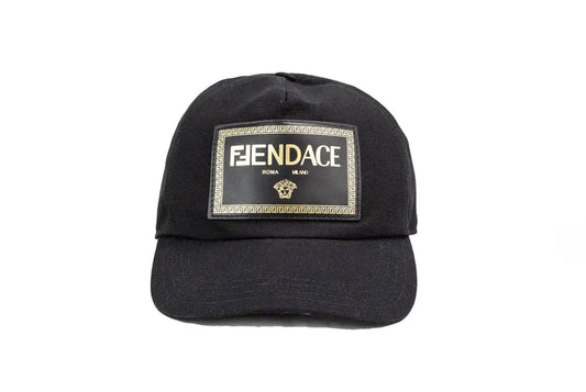 Fendi X Versace Fendace Black Cotton Adjustable Baseball Hat