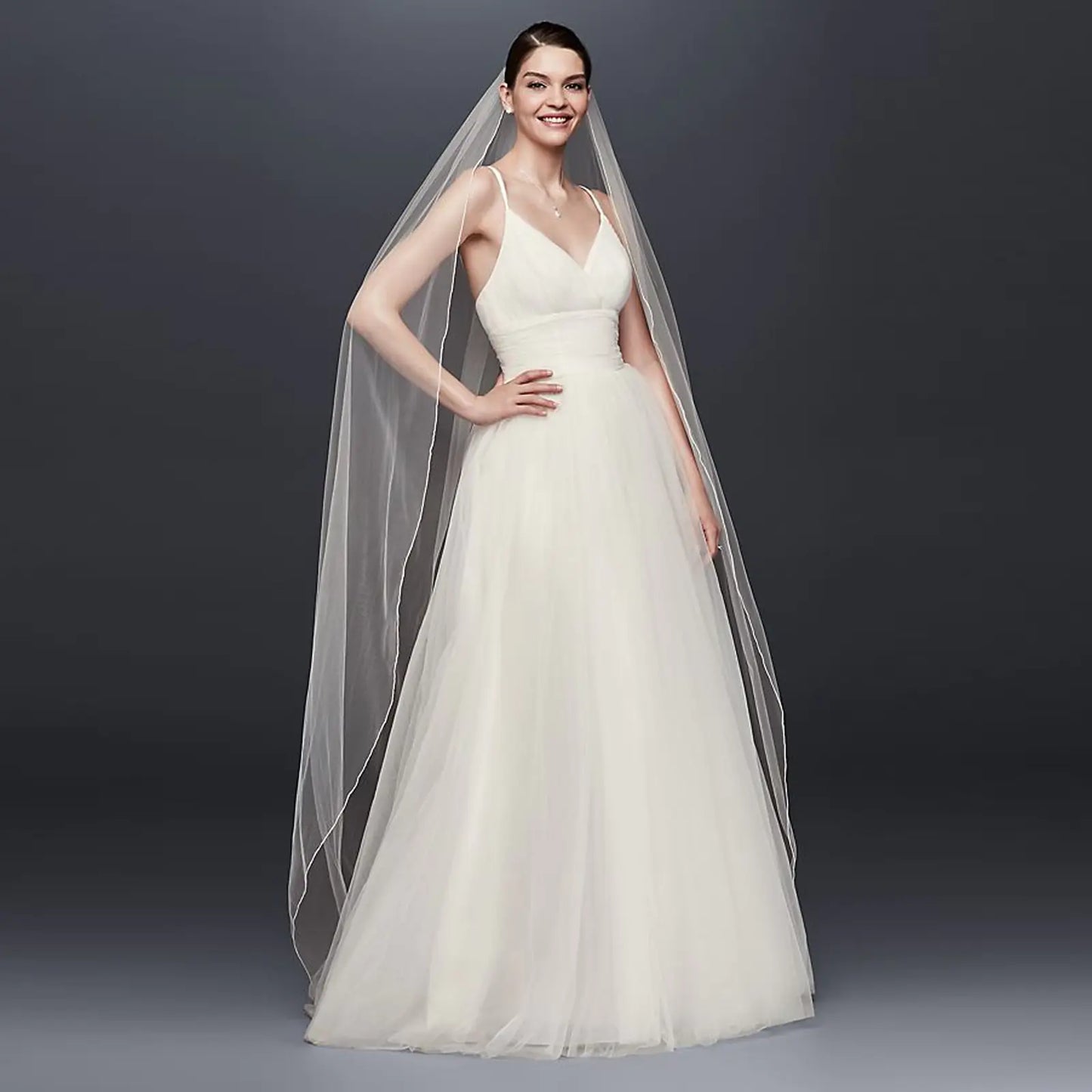 TOPQUEEN V14 Wedding Veil Long with Comb Soft Single