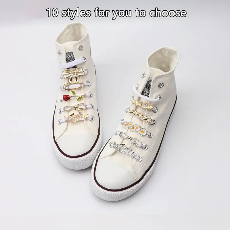 Metal Shoe Charms Rhinestone Sneakers