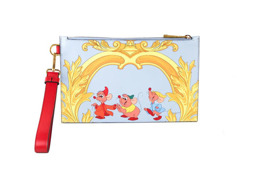 Versace X Disney Cinderella Mice Small Printed Leather Pouch