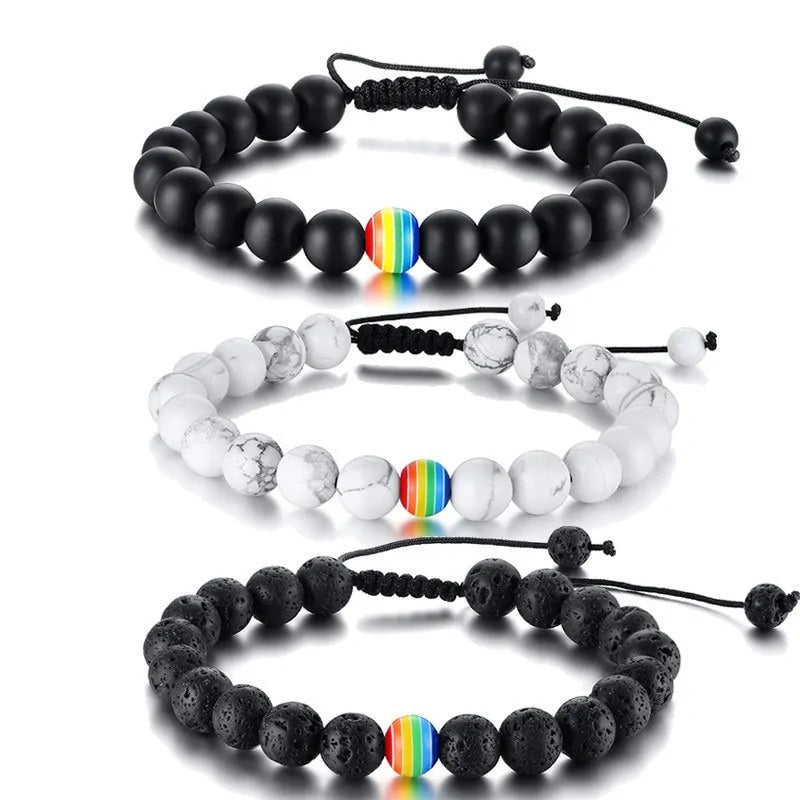 Rainbow Bead Pride Bracelet