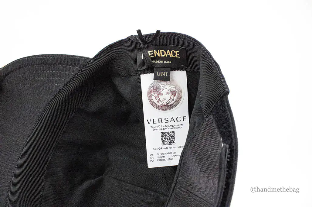 Fendi X Versace Fendace Black Cotton Adjustable Baseball Hat